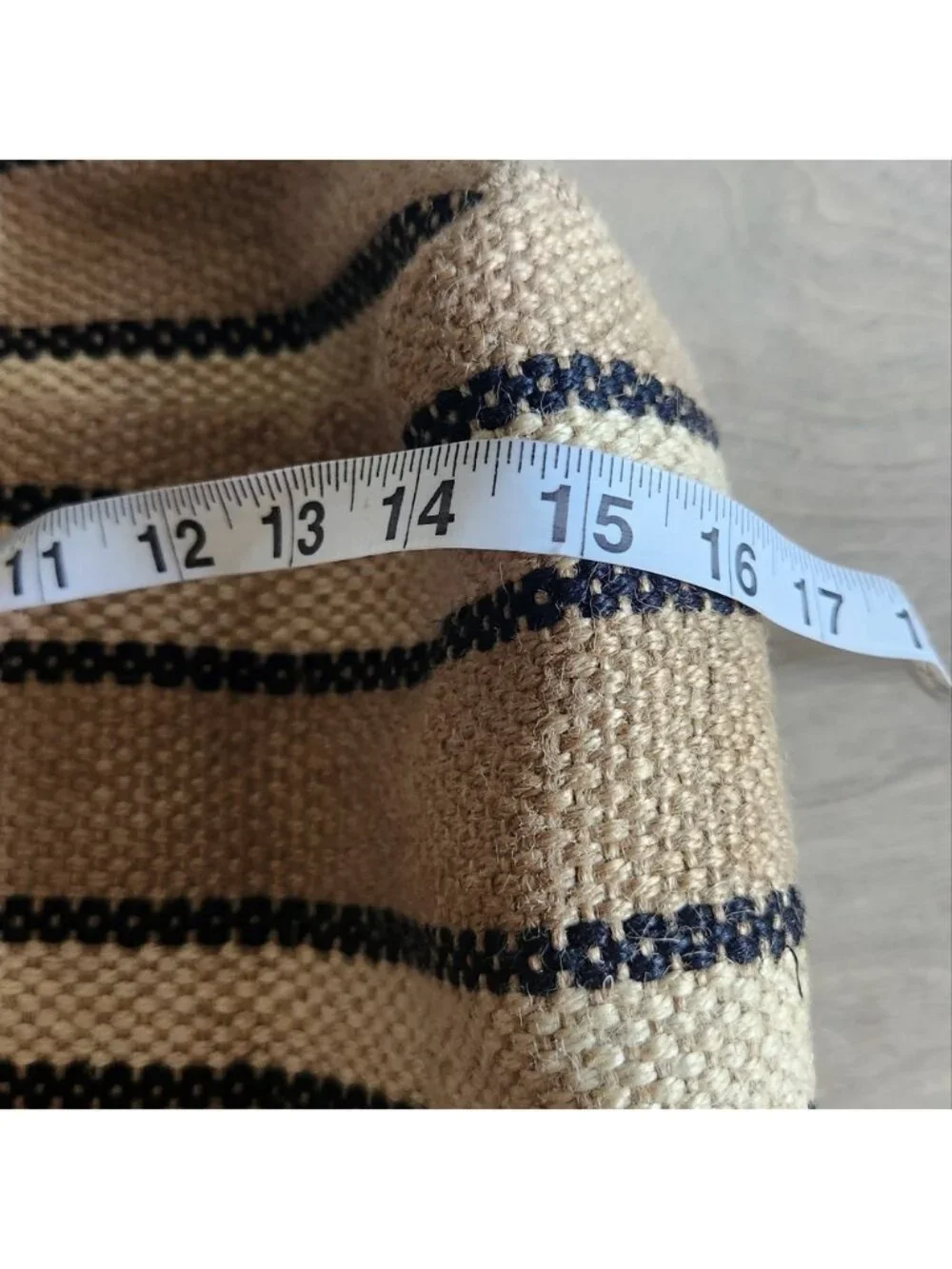 Magid‎ Large Jute Tan and Black Tote Bag